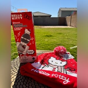 Hello Kitty Bluetooth Karaoke Microphone and Christmas Beanie ❤️
